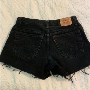 Levi’s black denim shorts